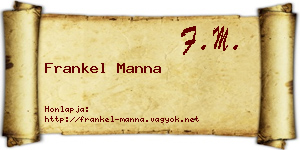 Frankel Manna névjegykártya